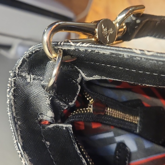 Vivienne Westwood crossbody, black leather with space ship design - Picture 15 of 16